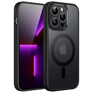 JETech Magnetic Case voor iPhone 13 Pro Max 6,7 Inch Compatibel met MagSafe, Doorschijnende Matte Achterkant met Camera Lens Volledige Bescherming Slank Schokbestendig Hoesje (Zwart)