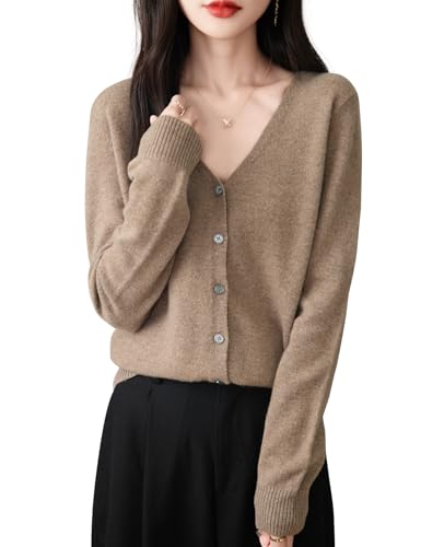 Chanyarn Women's 100% Merino Wool Cardigan 2025 Fall Winter Sexy V Neck Long Sleeve Lightweight Knit...