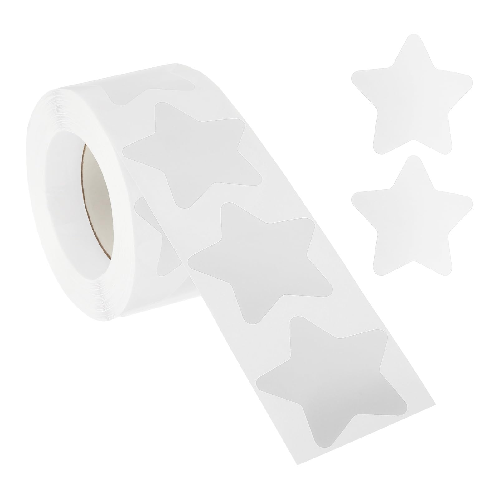 PATIKIL Star Stickers Roll 1.5", 500 Pcs Self-Adhesive Reward Stickers for Classroom Teacher Supplies and DIY Craft, White