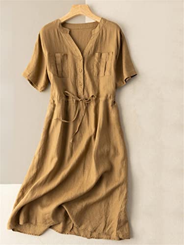 Robe d'été ajustée par cordon de serrage pour silhouette ample XXL bleu - 3