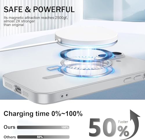 Image of DIZORO Magnetic Case for (iPhone 17 Case) [Compatible with MagSafe][Built-in Camera Lens Protector] Slim Soft Silicone Bumper Shockproof Metallic Luster Back Cover Phone Case (New Silver)