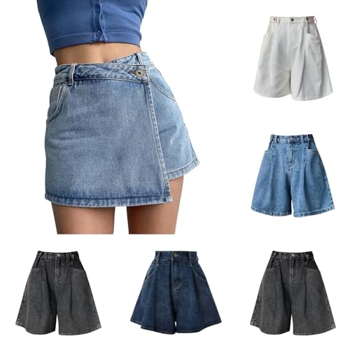 Pantalones Cortos Mujer Jeans De Verano Cintura Alta Shorts Vaquero Bolsillo Vintage Bermudas Pantalones Cortos Mujer Playa Pantalones