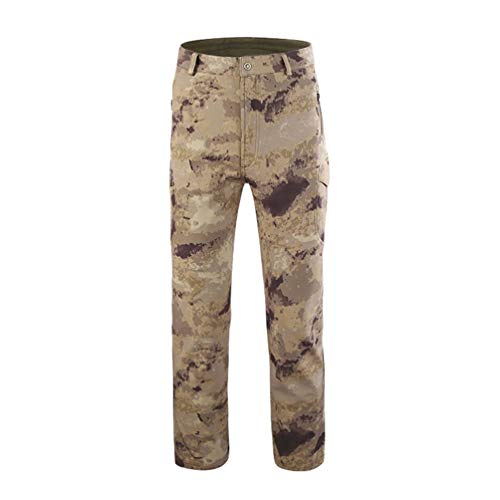 YuanDiann Homme Automne Hiver Outdoor Tactique Camouflage Pantalons Polaire Doublé Softshell Imperméable Militaire Armee Randonnée Chasse Ski Alpinisme Montagne Pantalons Ruiner Gris L Cover