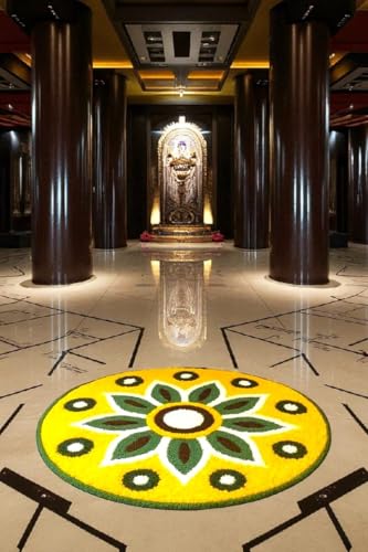 Image of Decorative Anti-Slip Cotton Rangoli Shaggy Round Shape Door Mat | Floor Mat For Your Temple,Hall,Lobby, Kitchen, Home, Door Entrance & Living Room (24X24 Inches, Multi)