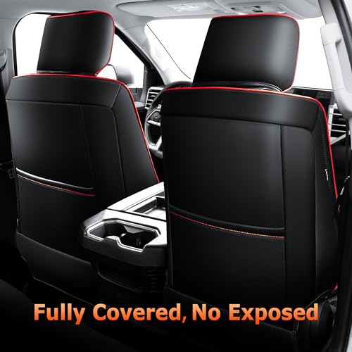 Image of Carlimeki Leather Seat Covers Custom Fit for Tundra 2022-2027 CrewMax