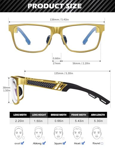 Image of ANYLUV Blue Light Blocking Glasses Men Computer Gaming Glasses Lightweight Al-Mg Metal Anti Eyestrain Eye Protection