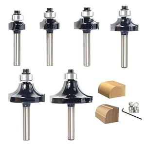 SICWOOD Roundover-Fräser-Bit-Set, 6-teilig