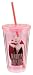 Vandor 70351 Marilyn Monroe 18 oz Acrylic Travel Cup with Lid and Straw, Pink and Black