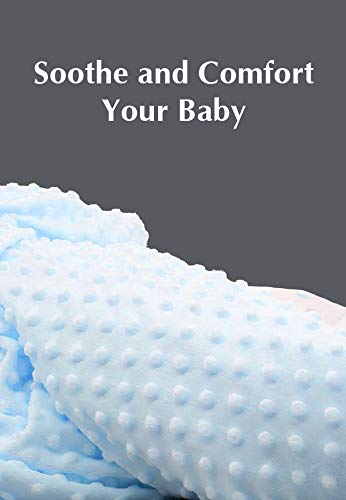Image of American Baby Company Heavenly Soft Chenille Receiving Blanket (30 inch x 40 inch), 2-Layer Design with Minky Dot & Silky Satin, Blue, for Boys and Girls