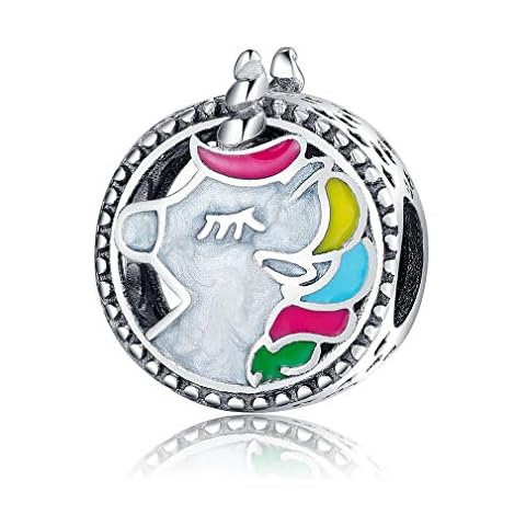 LeeFeel Adorable Unicorn Charms Licorne Exquisite Multicolor Enamel Unicornio Beads Charms for Women Bracelets Charm DIY Cover