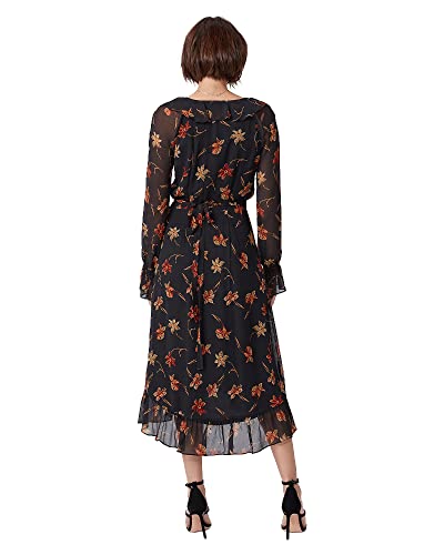 Paige Promenade Silk Dress, Black Multi, Small #TOP3