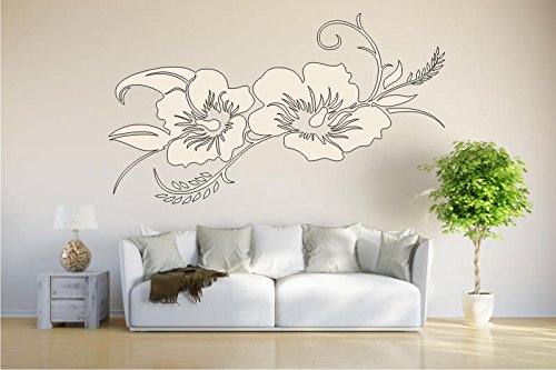 Adhesivo Decorativo Para Pared, Diseño De Hibisco Con Flor De