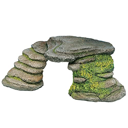 PENN-PLAX Reptology Shale Scape Step Ledge – Decorative Resin for Aquariums & Terrariums – Great for Reptiles, Amphibians, and Fish – Small