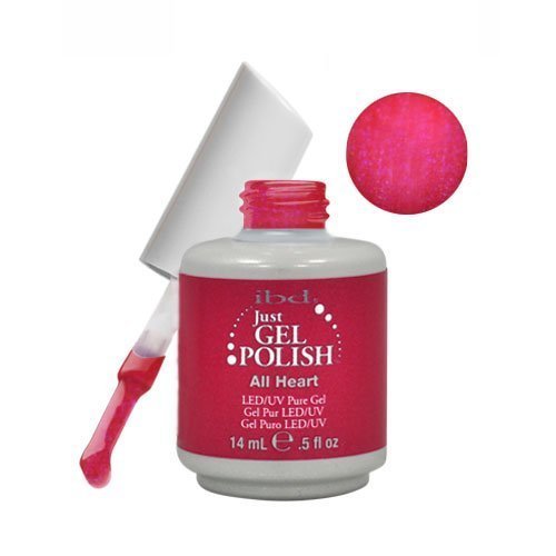 IBD Just Gel ALL HEART Soak Off Red Shimmer Nail Polish UV Manicure .5 oz LED