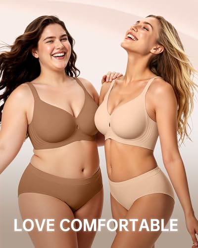 Image of LetsJoli Wireless Bras for Women No Underwire Jelly Bras Seamless Push Up Full Coverage Bralettes Comfortable Everyday Bra