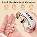 2 in 1 Automatic Electric Nail Clippers, New Electric Nail Clipper, Portable Nail Trimmer with LED Light and Nail Scraps Storage, USB Rechargeable, 2-Speed Fingernail Trimmer for All Ages (White)