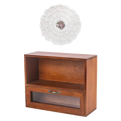LOVIVER Gabinete de Almacenamiento Retro Vitrina de Tazas Armario Multifuncional de Madera Organizador