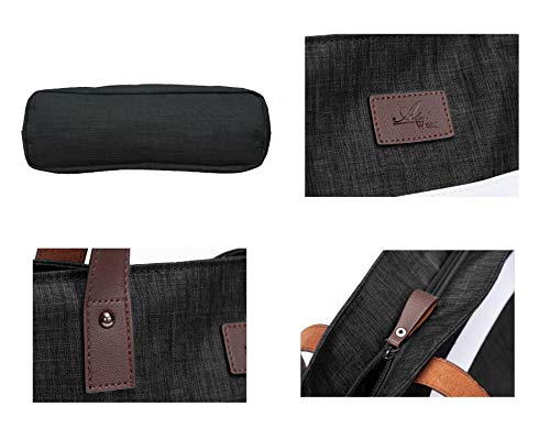 Aleah Wear Shoulder Tote Bag Purse Top Handle Satchel Handbag For Women Work College Travel Business Shopping Casual (Black) Upgraded - Thumbnail 7