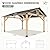 13‘x15’ Outdoor Patio Wooden Gazebo - Cedar Solid Wood Gazebo with Galvanized Steel Roof, Wooden Frame, Pavilion for Lawns, Beach, Patio, Garden (13X15FT)