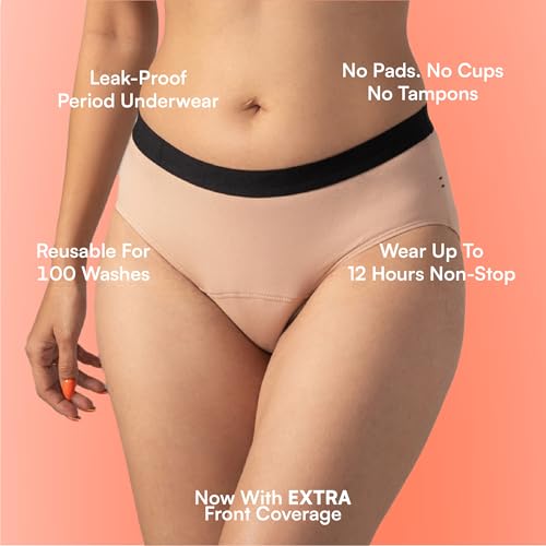 Image of Mahina Cotton Period Panty for Girls & Women - Beige, No Pads Required, Mid-Waist, Reusable, Leakproof, No Rashes