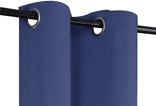 New 100% Blackout Grommet Panel Insulated Thermal Unlined Window Treatment Curtain Drape 35" Wide x 84" Long (2, K68 Navy Blue)