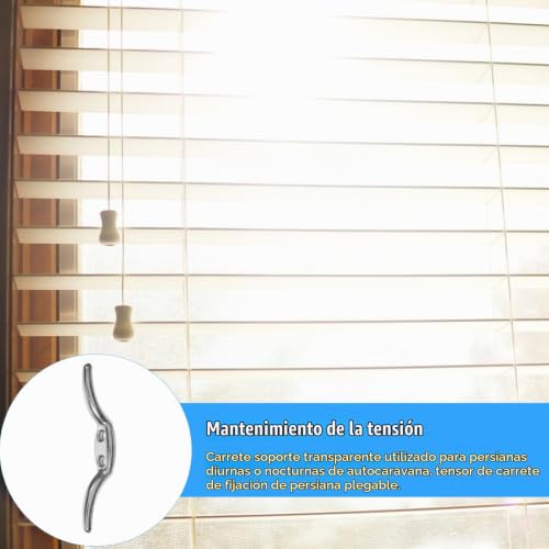 Miniatura 8 de Imikeya 4 Piezas Abrazadera De Cuerda Para Persianas Abrazadera De Cuerda De Cortina Cornamusa Para Kayak Listón De Cuerda Para Cortina Enrolladores De Cable Gancho Ventana Cortinas Metal