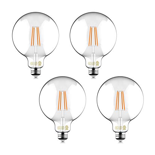 Helloify 60W Equivalent Dimmable 5.5W Decorative Globe Vintage LED Edison Filament Bulbs, 500