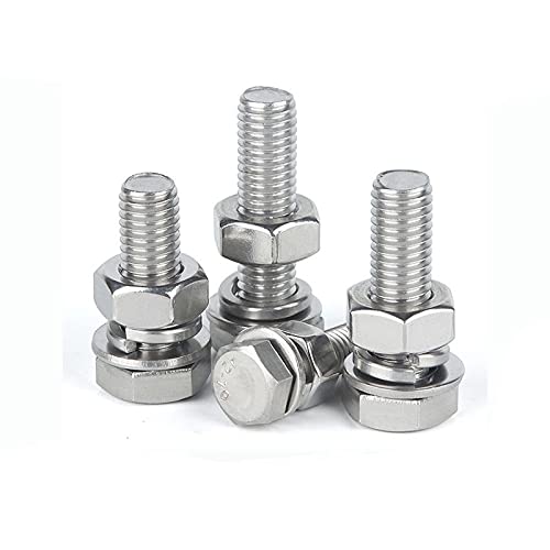 Perno hexagonal M10 de acero inoxidable 304 con tuerca y arandela plana