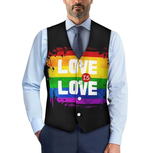 TOADDITDO Flag Print Suit Vest for Men Breathable Daily Vests Soft Athletic Suit Vest Oversized Business Waistcoat