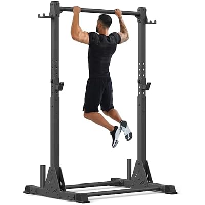 Jusgym Pull Up Station, Strength Training Workout Pull Up Bar Free Standing for Home Gym, Adjustable Heavy Duty Pullup Bar Station Outdoor/Indoor, 600LBS Weight Capacity