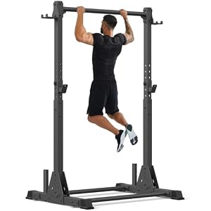 Jusgym Pull Up Station, Strength Training Workout Pull Up Bar Free Standing for Home Gym, Adjustable Heavy Duty Pullup Bar Station Outdoor/Indoor, 600LBS Weight Capacity