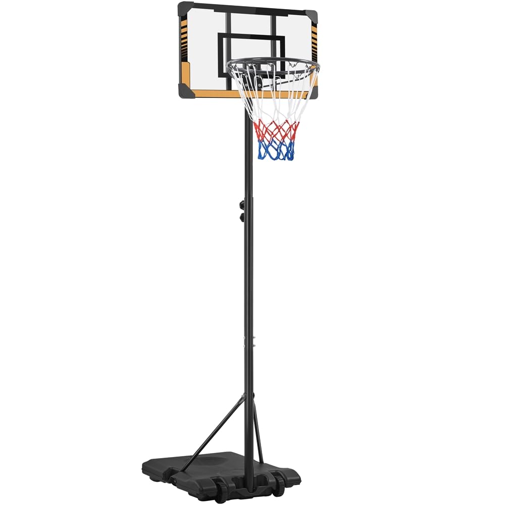 Yaheetech Panier de Basket Portable Réglable en Hauteur Panier de Basket Extérieur/Intérieur pour Moins de 10 Ans