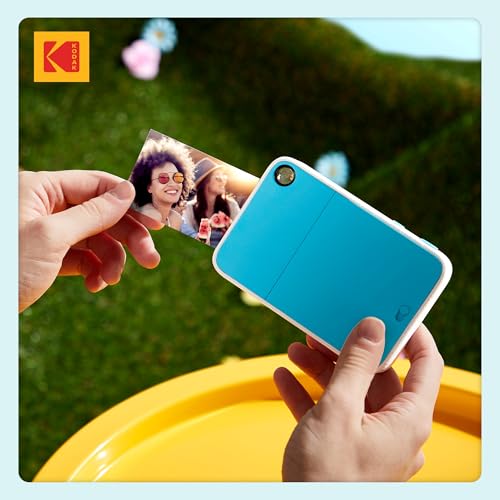 Image of Kodak Printomatic+ Full Color Instant Print Digital Camera Gift Bundle + Case + Zink 2x3 Sticky Back Photo Paper 20pk + Album + Sticker Sets + Sticker Frames + Hanging Frames + Markers - Blue