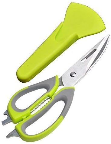 GION 10 in 1 Kitchen Scissors Magnetic Knife Mighty Shears Scissors Stainless Steel Scissors Vegetable Chicken Cutter Screw Driver Nut Cracker Bottle Cap