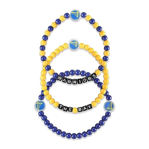 FOCO Golden State Warriors NBA 3 Pack Beaded Friendship Bracelet