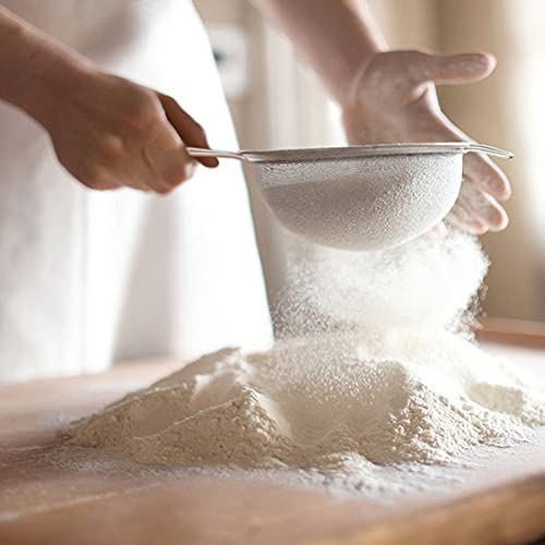 Tiawudi 3 Pack Stainless Steel 18/8 Extra Fine Double Mesh Strainers, Large, Medium & Small Sifters, Ideal for Pasta, Rice, Tea, Spaghetti, Quinoa, Baking