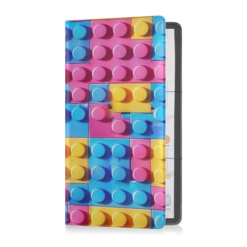 Porta carte di credito e carta didentità pelle PU per uomini e donne organizer per documenti essenziali patente di guida blocchi colorati Multi 1 size