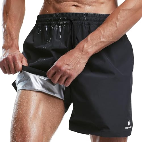 HOTSUIT Short de sudation pour homme pantalon de sudation pour transpiration avec sport en gym pourboxe bodyshaper Noir XL