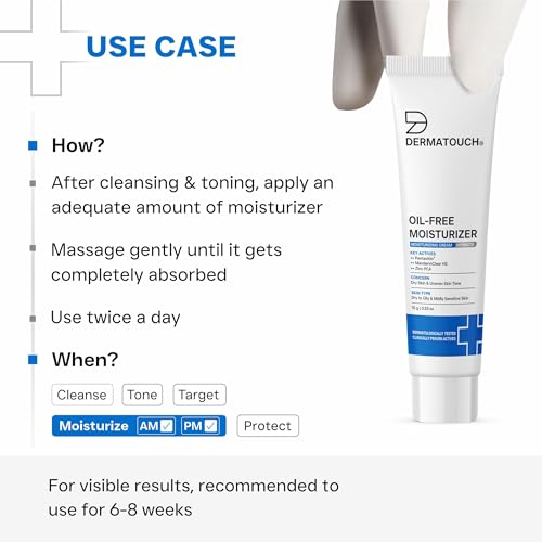 Image of DERMATOUCH Oil-Free Moisturiser - Lightweight Hydration | Non-Greasy Daily Moisture Care | Helps Maintain Skin Balance | 15g