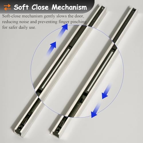 Modern Barn Door Hardware Kit - Soft Close Hidden Door Hanger for Easy Installation, Invisible Design for Sleek Interiors, Perfect for Home Renovation and Space Saving Solutions.,0.9m(3.0ft)