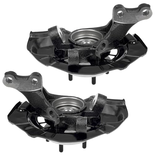 Image of Detroit Axle - 4pc Steering Knuckles Kit for 07-11 Toyota Camry, 07-12 Lexus ES350, 2 Front Steering Knuckles & Wheel Bearing Hubs 2 Rear Wheel Bearing Hubs 2007 2008 2009 2010 2011 Replacement