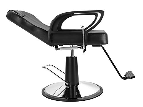 Eastmagic All Purpose Barber Chair Reclining Salon Chair For Hair Stylist Heavy Duty Base Black #TOP2