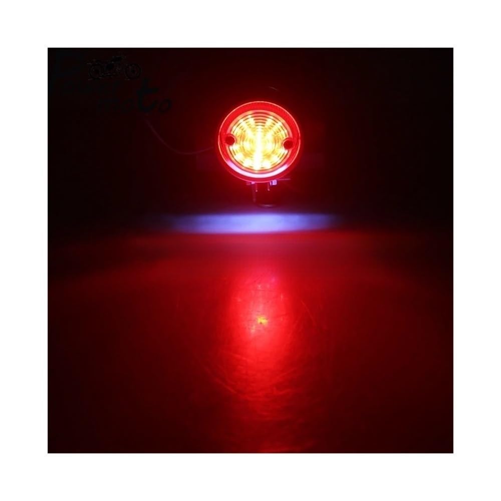 Fanale posteriore a LED in ottone per moto, lente rossa, luce targa, luce posteriore, luce stop posteriore per Ha&rley Cafe Racer Chopper Bobber Luces Freno Targa