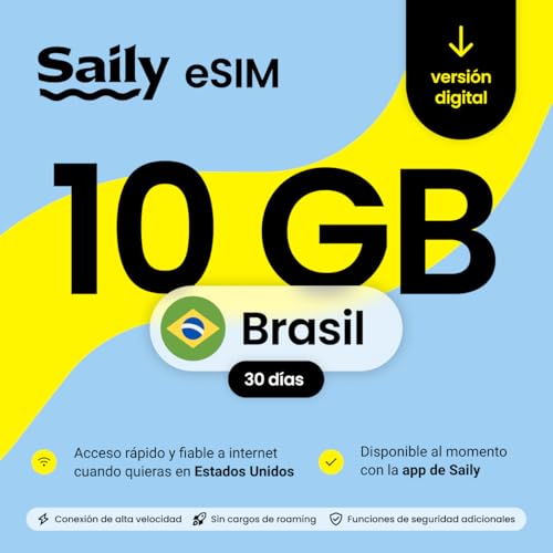 eSIM para Brasil Saily con 10 GB: evita el roaming con datos seguros por 30 días