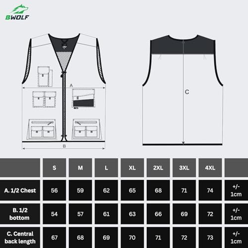 BWOLF Atlas Multifunktionale Arbeitsweste Herren Arbeitsweste Classic Grau/Orange (Grau, 4XL) – Bild 5