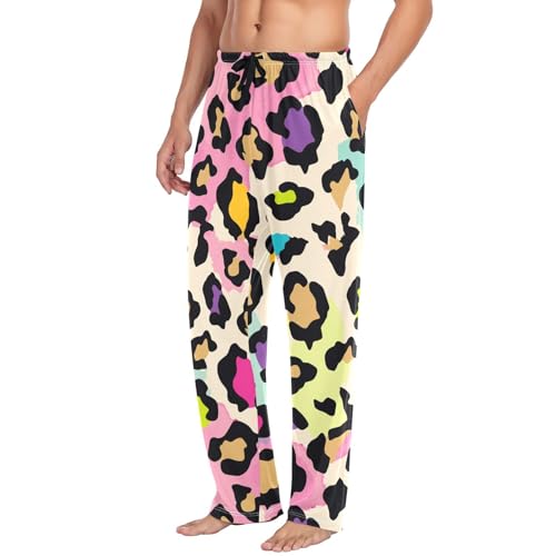 Colorful Leopard Mens Pajama Pants Mens Pj Pants Comfy Cotton Pj Long Pant for Men with Pockets Size S-XXL4