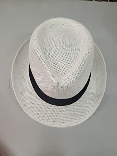 Chapeau de paille Cuban blanc mer plage de cérémonie 57 - 4