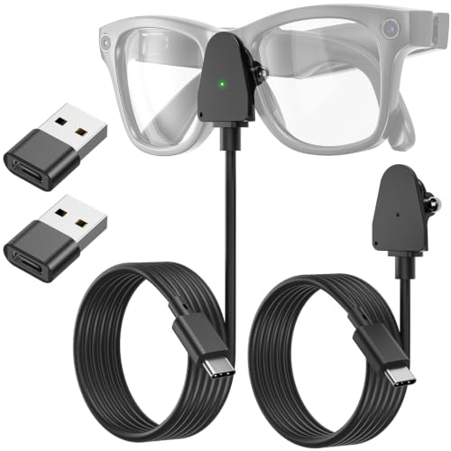 Ray-Ban Meta Smart Glasss�pUSB C�[�d�P�[�u�� 2�{�p�b�N 3.3�t�B�[�g ���C�����p�[�d��R�[�h USB A�R���o�[�^�[�A�_�v�^�[�t�� �����[�d���C���[ Wayfarer SkyLer HeadLiner Oakley HST