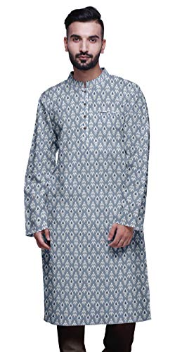 Atasi Indian Long Kurta for Mens Summer Wear Cotton Poplin Wedding Kurta Shirt