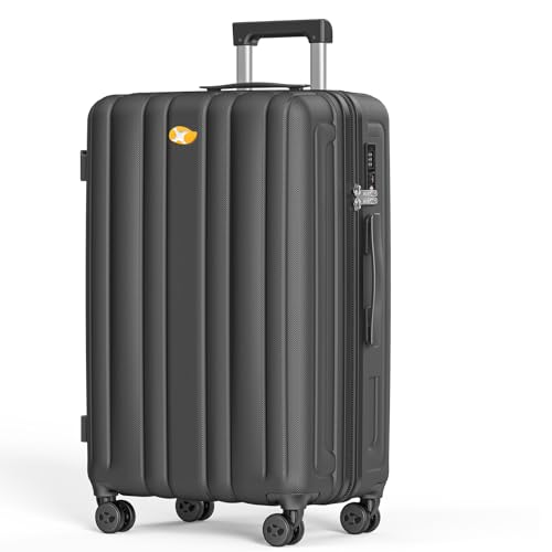 MGB 24 Inch Checked Hard Shell Suitcase, Scratch Resistant with TSA Lock